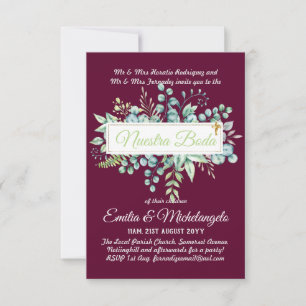 Invitaciones de Boda Baratas HOJAS Modernas