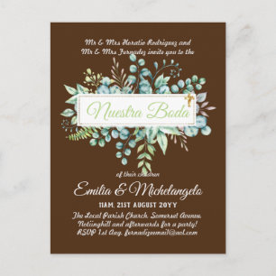Invitaciones De Boda Baratas HOJAS Modernas Postcard