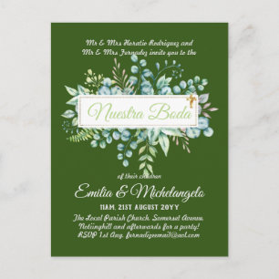 Invitaciones De Boda Baratas HOJAS Modernas Postcard