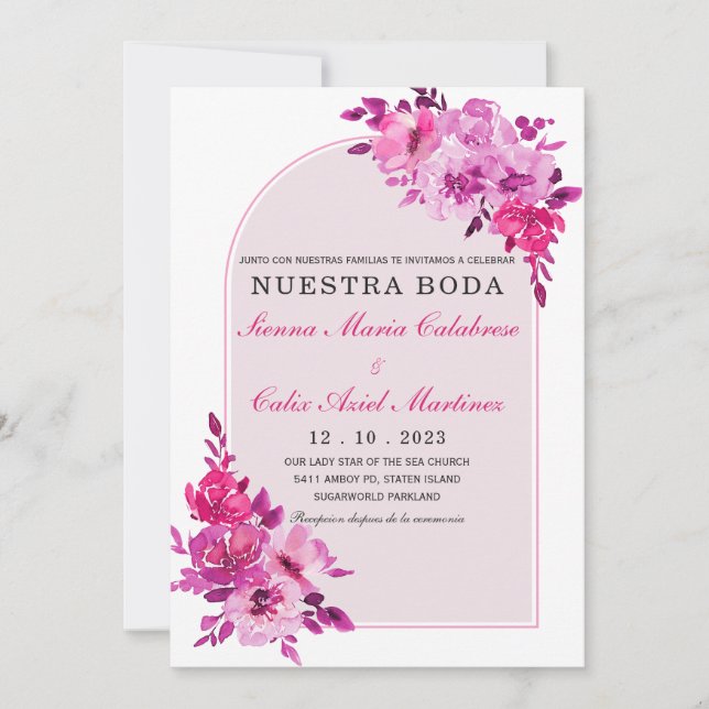 Invitaciones De Boda en Español Elegantes Invitation (Front)