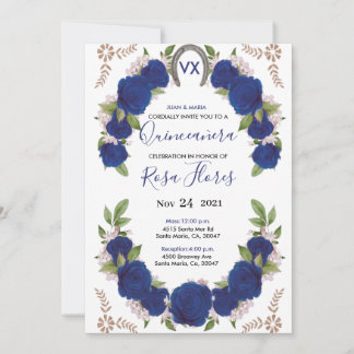 Invitaciones for Quinceanera Invitation, Blu Roses