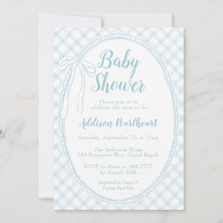 Invitation 001 Ciel Bleu Broderie Anglaise Vichy Baby Shower