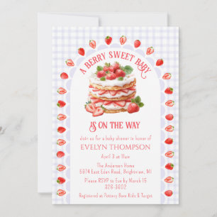 Invitation 005 Iris Rose Gâteau Fraise Baby Shower