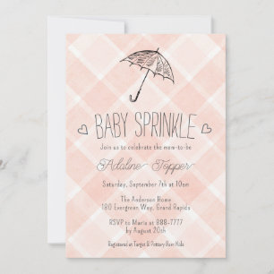 Invitation 011 Parapluie à carreaux en terre cuite pour bébé