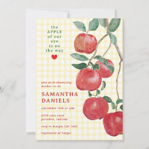 Invitation 015 Citron Pomme de Nos Yeux Baby Shower Gingham