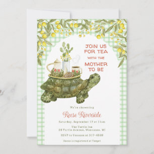 Invitation 018 Salle de thé de jardin vert de tortue de bébé