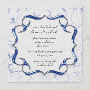 Invitation 02 Mariage Bleu Bleu Royal brillant