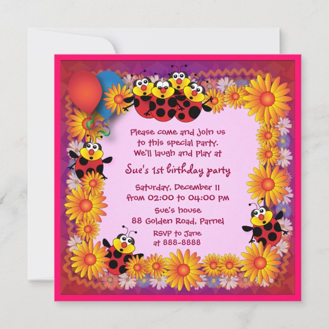 Invitation 039B d'anniversaire de enfant : 7 (Devant)