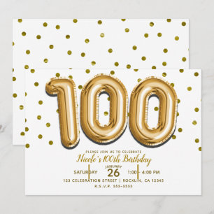 Invitation 100 Ballons d'or & Confetti 100e anniversaire