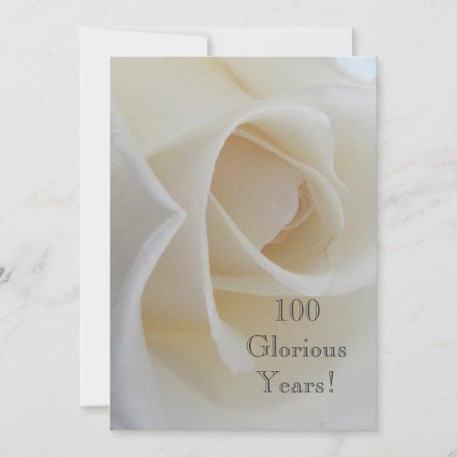 Invitation 100 GloriousYears!-Anniversaire Célébration/Rose b (Devant)