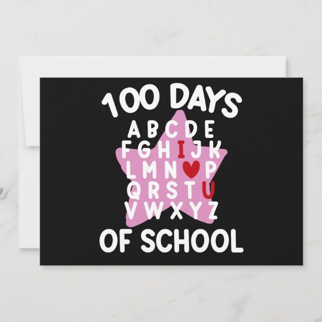 Invitation 100 Jours D'Alphabet Scolaire 100E Jour Enseignant (Devant)