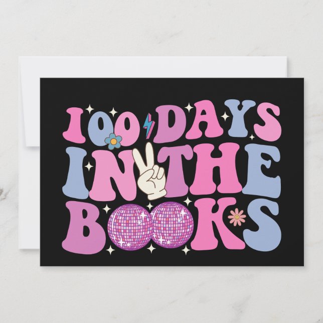 Invitation 100 Jours Dans Les Livres Disco Ball Super Retro (Devant)