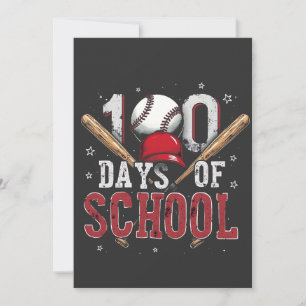Invitation 100 Jours de baseball scolaire Amateurs de sport