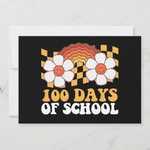 Invitation 100 Jours De Fleur Scolaire Arc-En-Ciel Super Rétr