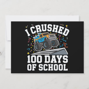 Invitation 100 jours de l'école Monster Camion 100e jour écol