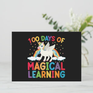 Invitation 100 Jours De Magical Learning School Unicorn Girls