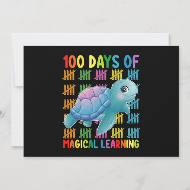 Invitation 100 Jours De Magical Learning Turtle School (Devant)