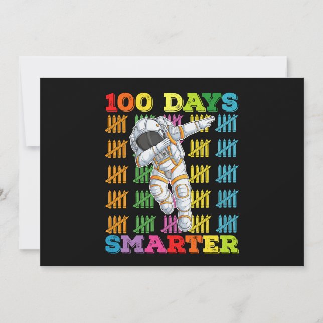 Invitation 100 Jours Smarter Astronaut 100e Jour De L'École (Devant)