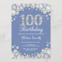 100e anniversaire Diamant d'argent bleu