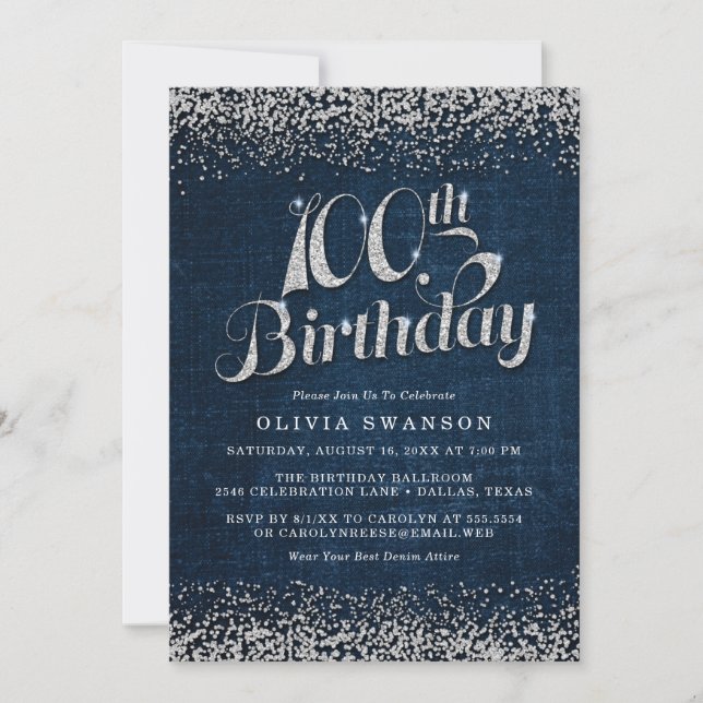 Invitation 100e Anniversaire du Denim & Diamonds (Devant)