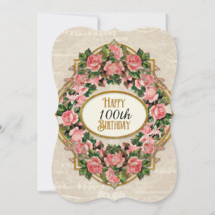 Invitation 100e fête d'anniversaire Parties scintillant d'or 