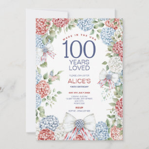 Invitation 100e fête d'anniversaire, Rouge Blanc & Bleu, 4 ju