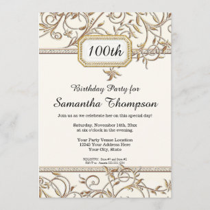 Invitation 100e Fête de régence Hollywood Vieux Glam