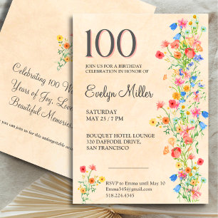 Invitation 100ème anniversaire de floraison - Fleur sauvage é