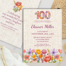  100th Birthday Wildflowers - Floral Number