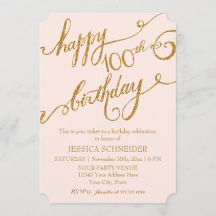 Invitation 100th, centième célébration de fête d'anniversaire