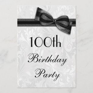 Invitation 100th Damassé de fête d'anniversaire et arc de
