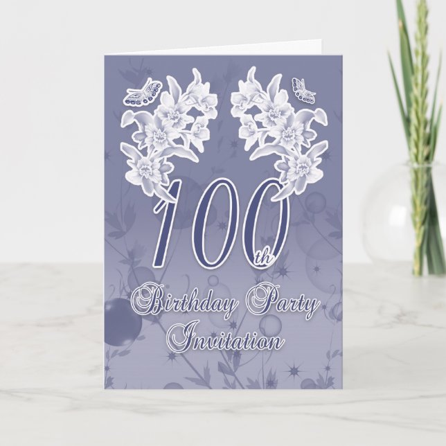 Invitation 100th La Floride d'invitation de fête (Devant)