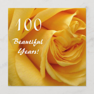 Invitation 100th Rose jaune Célébration-Profond