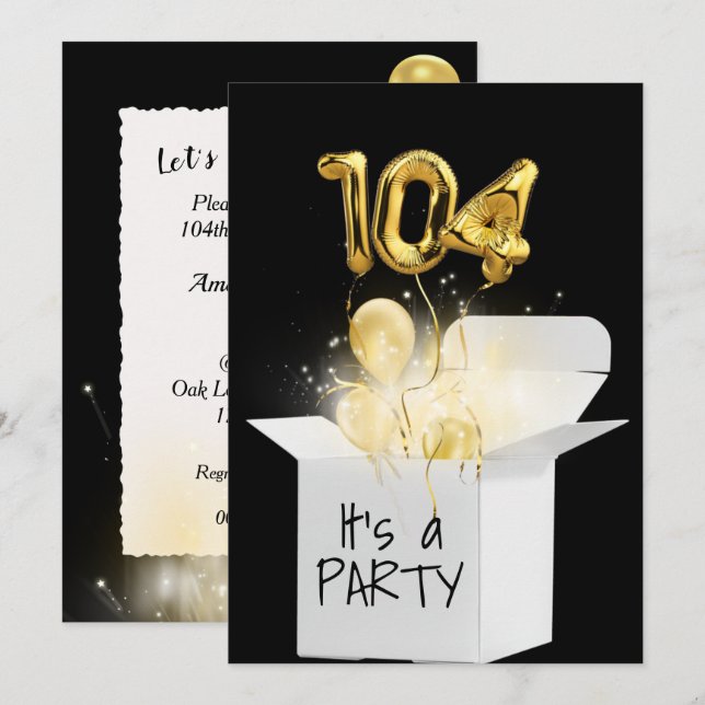 Invitation 104e Anniversaire Ballons d'Or En Boîte Blanche (Devant / Derrière)