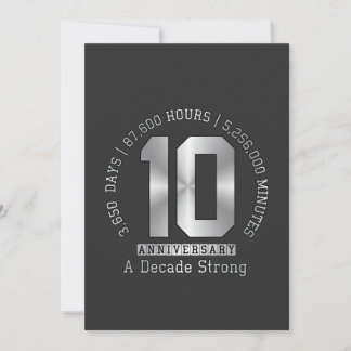 Invitation 10 Year Anniversary Milestone - A Decade Strong 