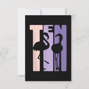 Invitation 10e anniversaire cadeau I Flamant rose I 10 ans