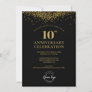 Invitation 10E anniversaire de célébration affaires Elégant