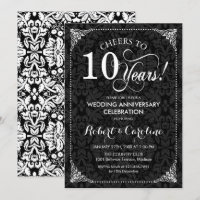10e anniversaire de mariage - Damassé noir et blan