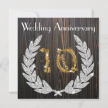 10e anniversaire de mariage Diamond Laurel & Gold