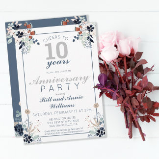 Invitation 10e anniversaire de Mariage encourage à 10 ans de