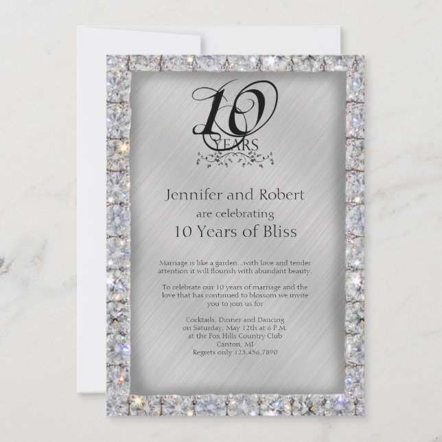 Invitation 10e anniversaire du Mariage de l'étain et du diama (Devant)