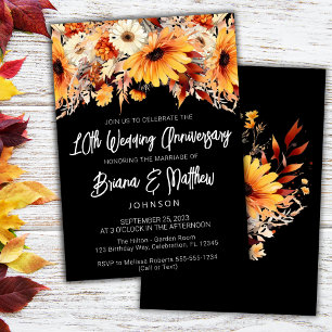 Invitation 10e anniversaire du Mariage des fleurs d'automne