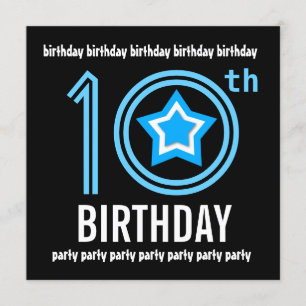 Invitation 10e anniversaire du Modern Blue and Black W689