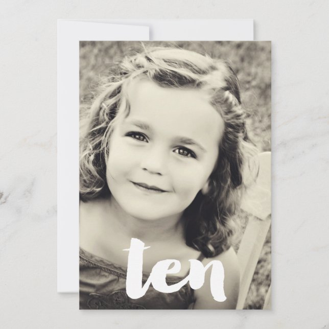 Invitation 10e anniversaire Numéro Dix Photo Overlay Invitati (Devant)