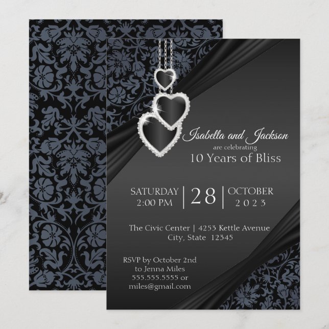Invitation 10ème anniversaire de Black Onyx (Devant / Derrière)