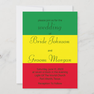 Invitation 11 juin - Rouge, Jaune et Vert - Mariage d'été