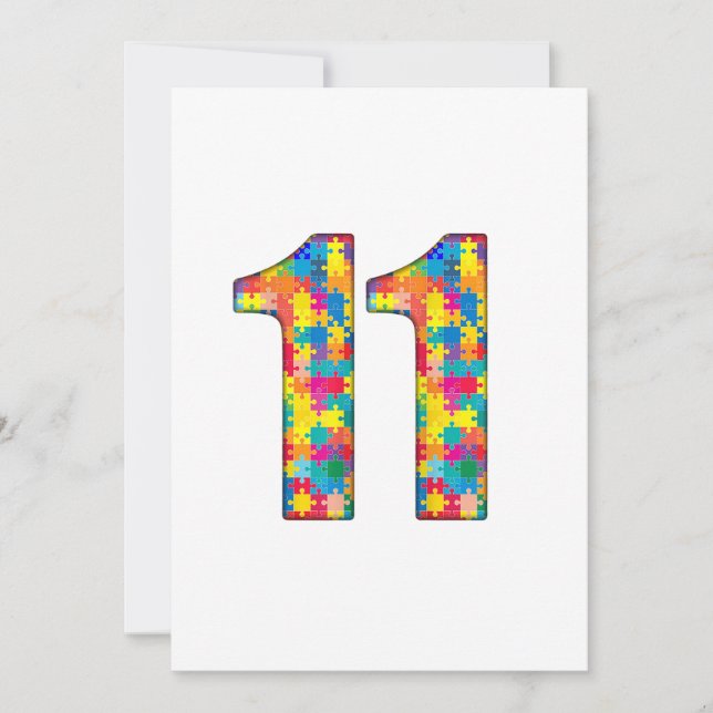 Invitation 11e Anniversaire Autisme Insertion Pour Garçon Fil (Devant)