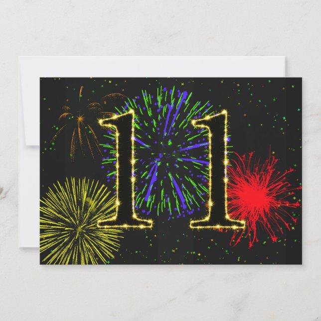 Invitation 11e anniversaire de fête (Devant)