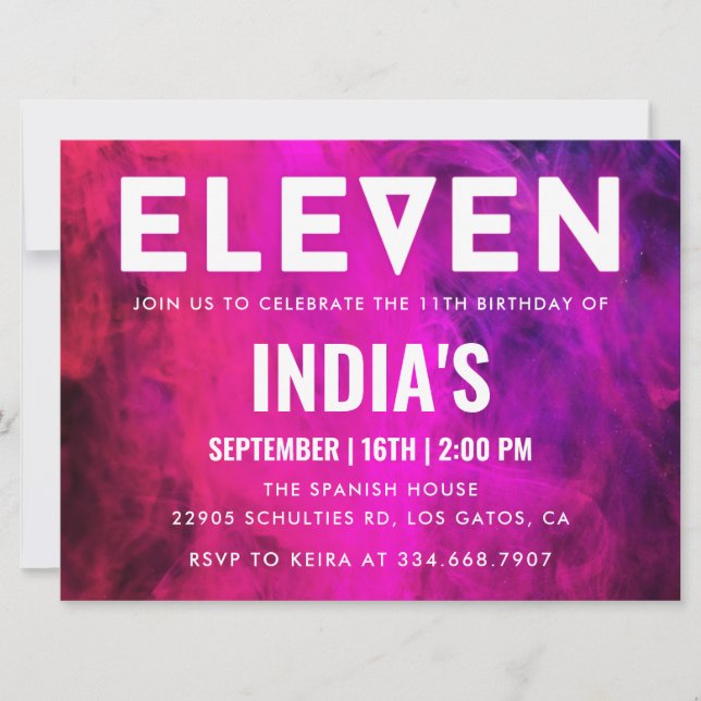 Invitation 11e anniversaire de Pink Neon (Devant)