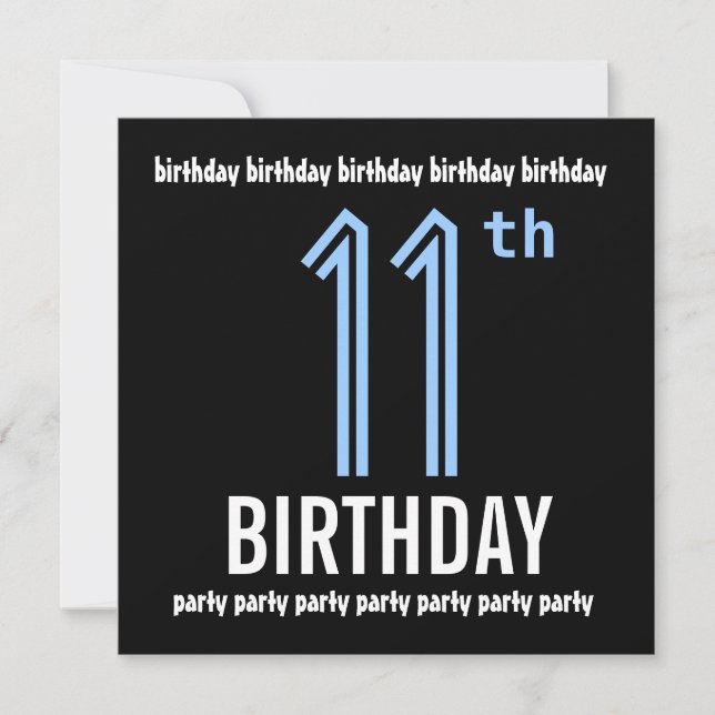 Invitation 11e anniversaire du Modern Blue and Black W690 (Devant)